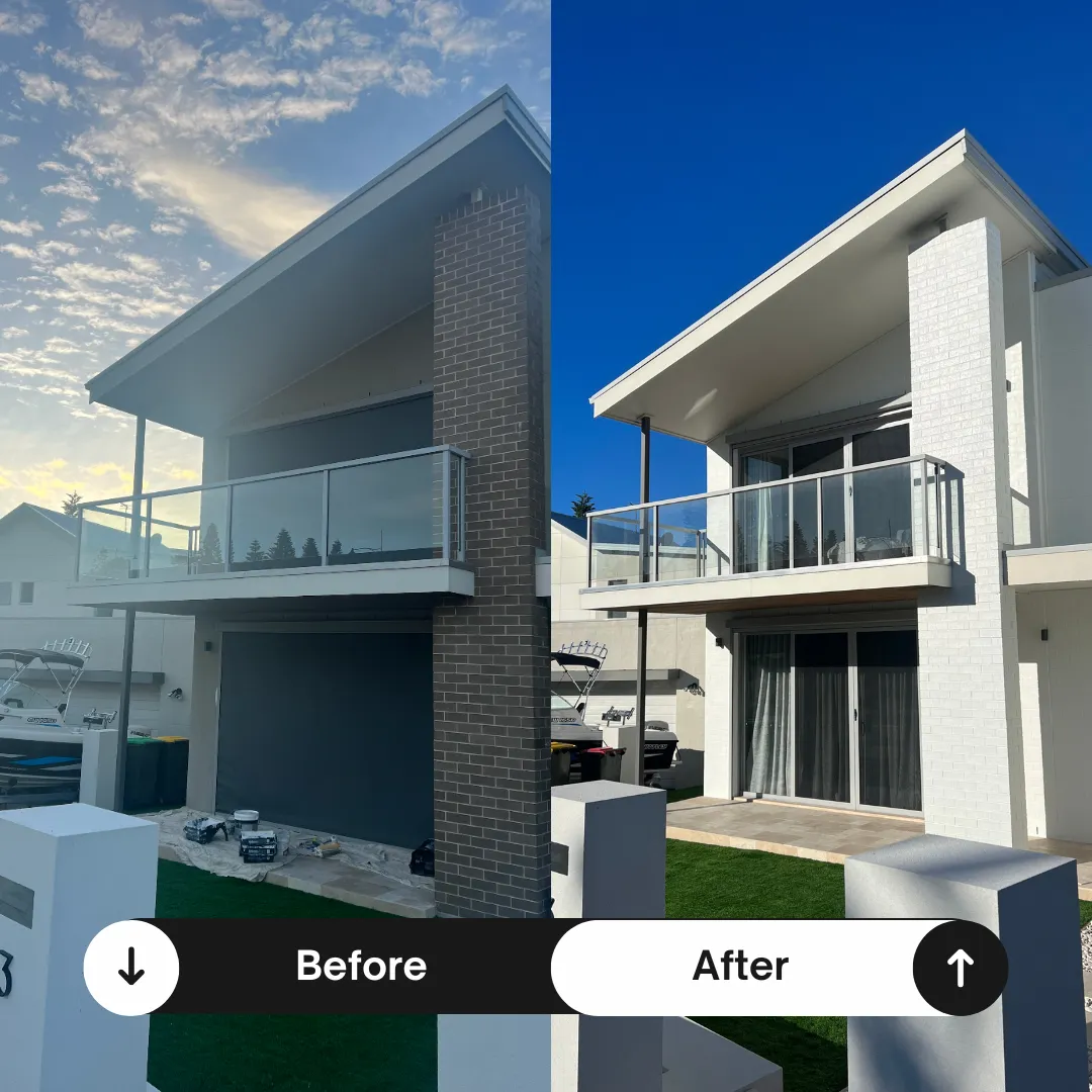 Before and after exterior house repaint