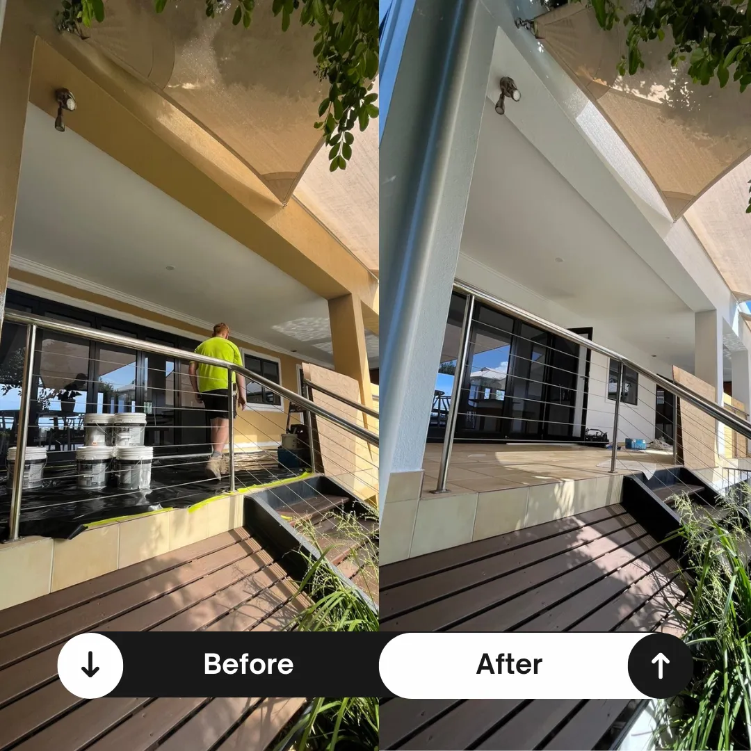 Before and after balcony repaint