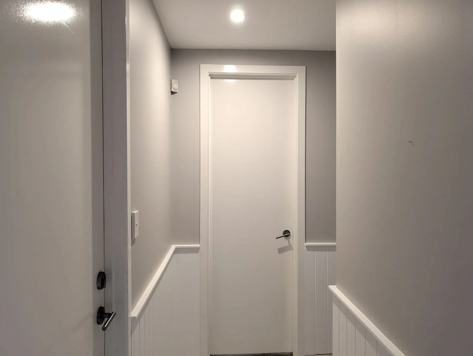 Freshly painted interior hallway and doors