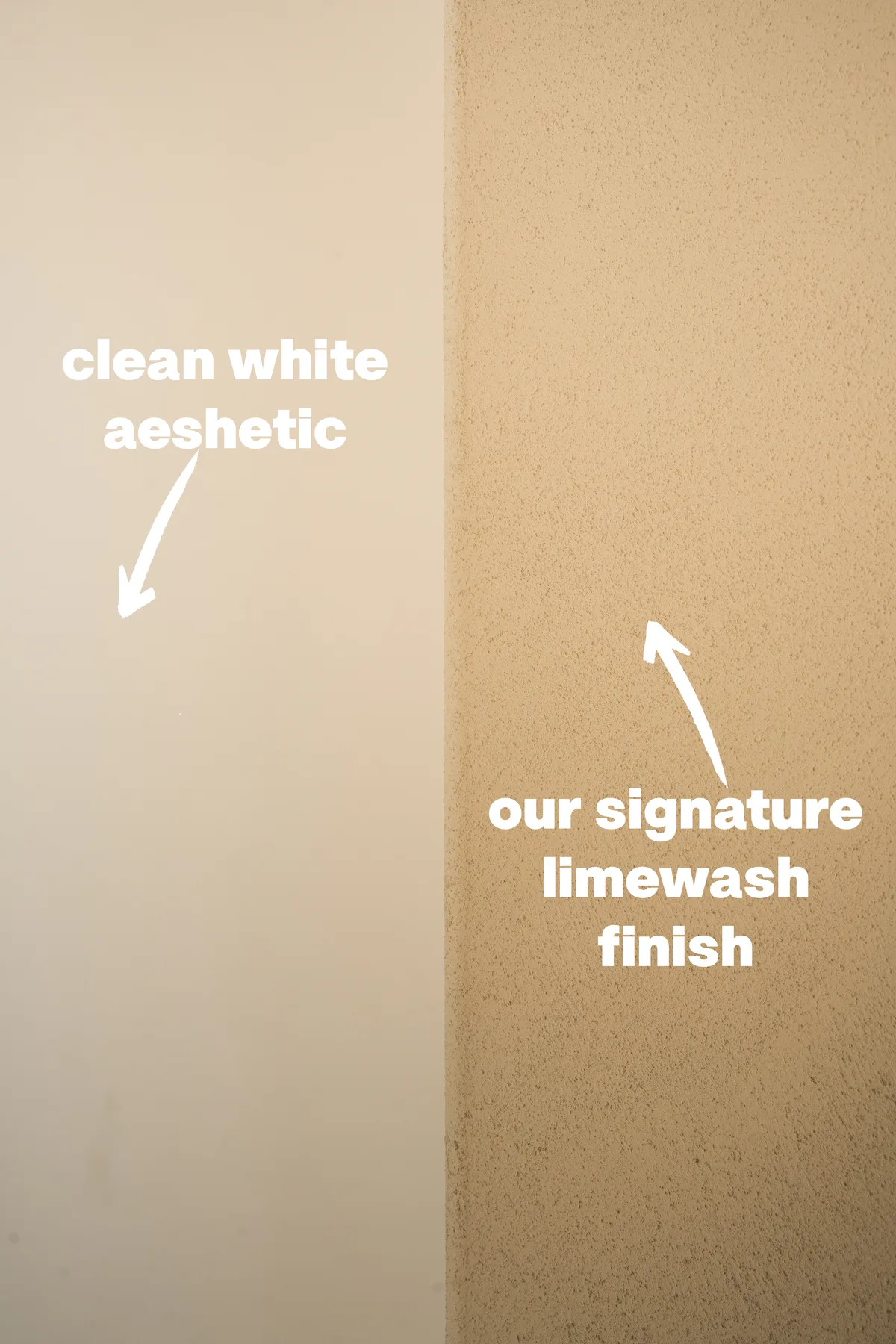 Annotated interior wall finish reference photo