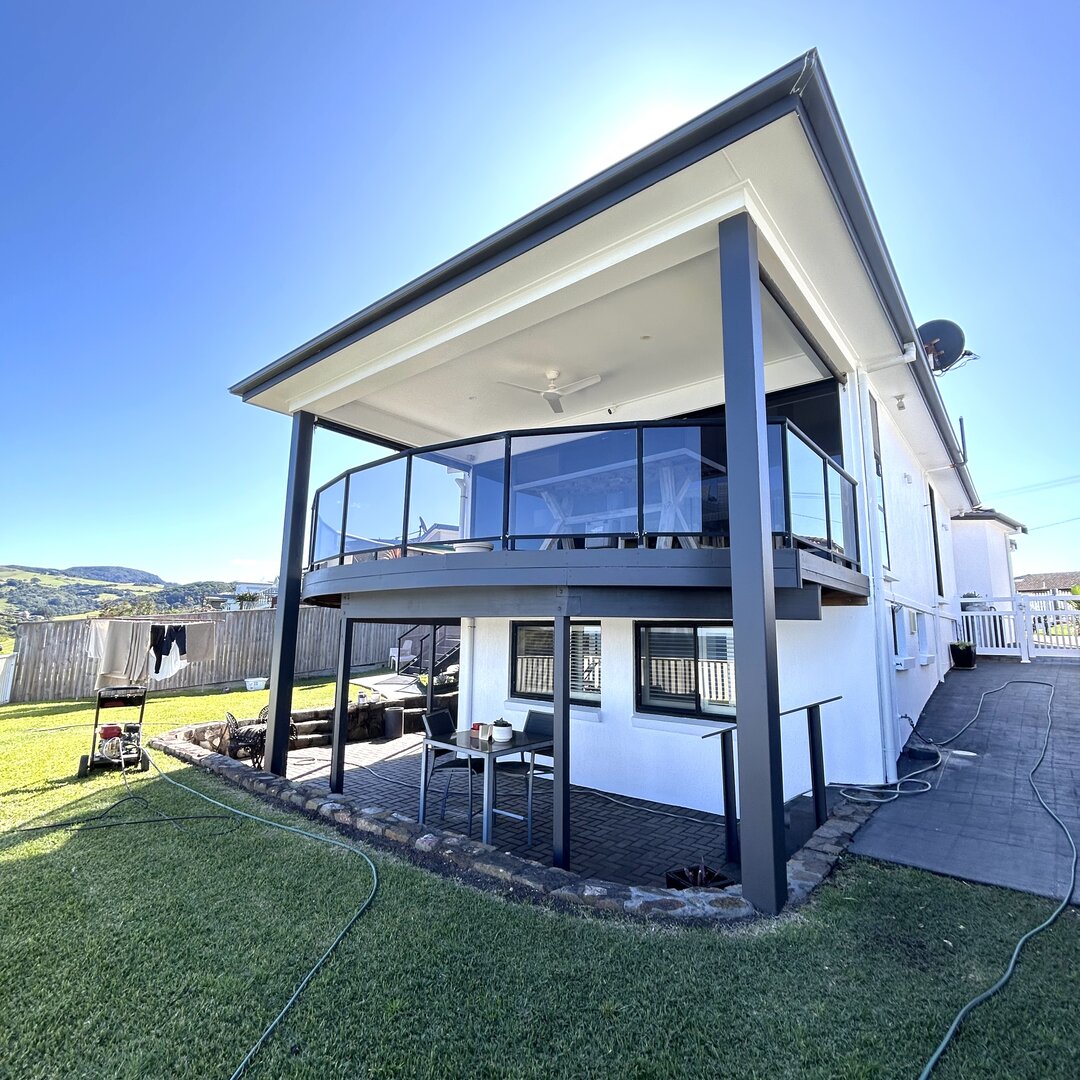 Freshly repainted home and deck